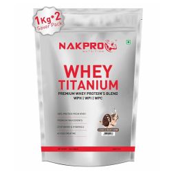 NAKPRO Titanium Tri Blend Whey Protein Added Vitamins, Minerals & Creatine - Cookies & Cream Flavour-picture-4